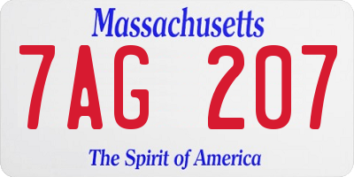 MA license plate 7AG207