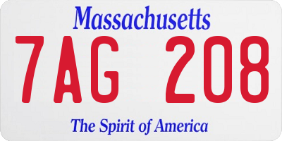 MA license plate 7AG208