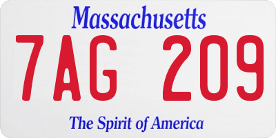 MA license plate 7AG209