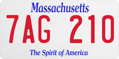 MA license plate 7AG210