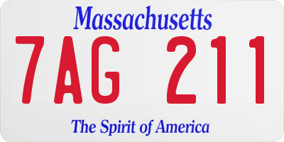 MA license plate 7AG211