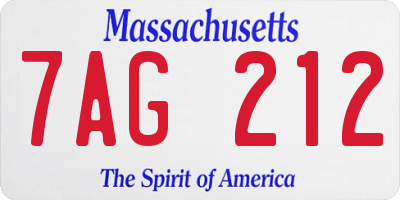 MA license plate 7AG212