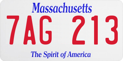 MA license plate 7AG213