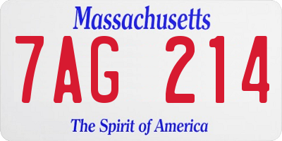 MA license plate 7AG214