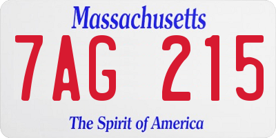 MA license plate 7AG215