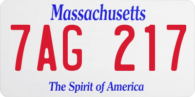 MA license plate 7AG217