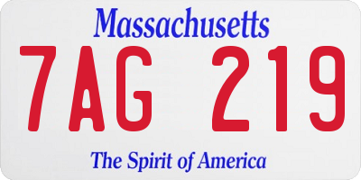 MA license plate 7AG219