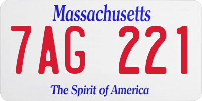 MA license plate 7AG221