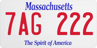 MA license plate 7AG222