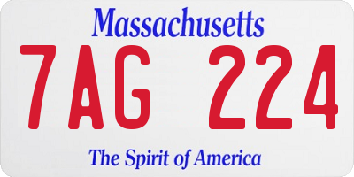 MA license plate 7AG224