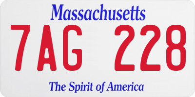 MA license plate 7AG228