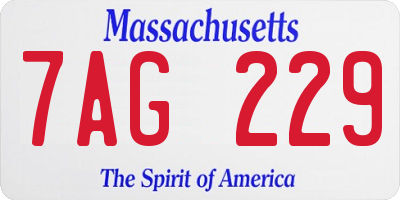 MA license plate 7AG229