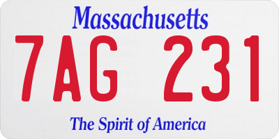MA license plate 7AG231