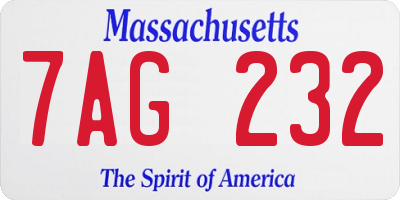 MA license plate 7AG232