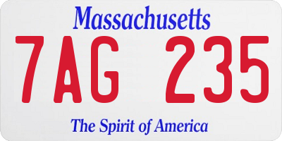 MA license plate 7AG235