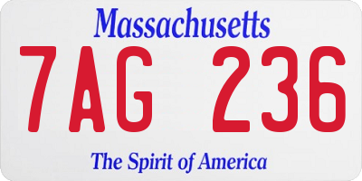 MA license plate 7AG236