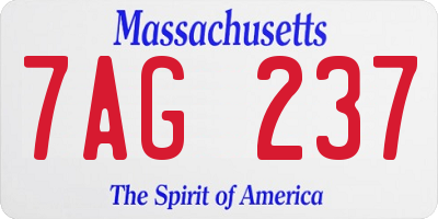 MA license plate 7AG237