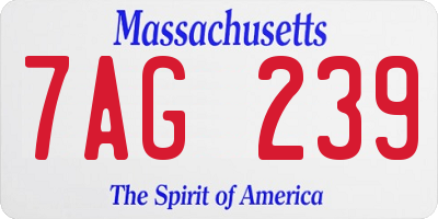 MA license plate 7AG239