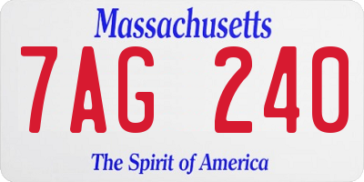 MA license plate 7AG240