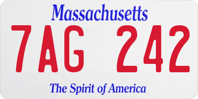 MA license plate 7AG242