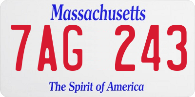 MA license plate 7AG243