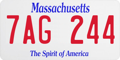 MA license plate 7AG244