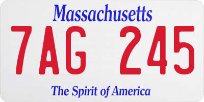MA license plate 7AG245