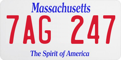 MA license plate 7AG247
