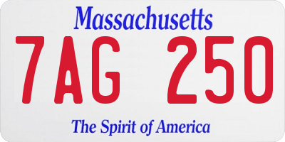 MA license plate 7AG250
