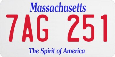 MA license plate 7AG251