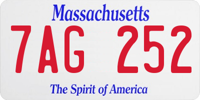 MA license plate 7AG252