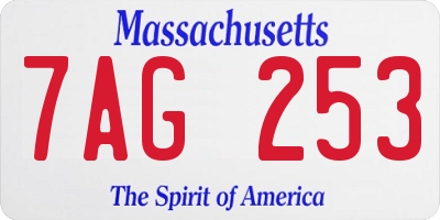 MA license plate 7AG253