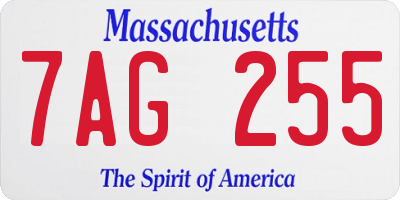 MA license plate 7AG255