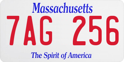 MA license plate 7AG256