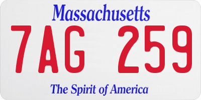 MA license plate 7AG259