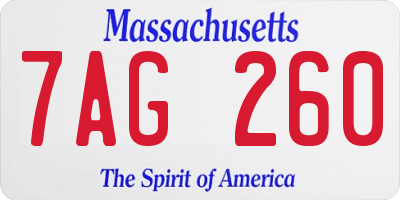 MA license plate 7AG260
