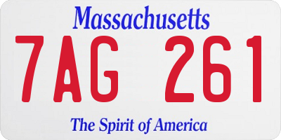 MA license plate 7AG261