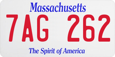 MA license plate 7AG262