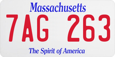 MA license plate 7AG263