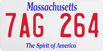 MA license plate 7AG264
