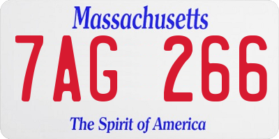 MA license plate 7AG266