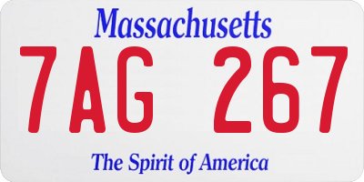 MA license plate 7AG267