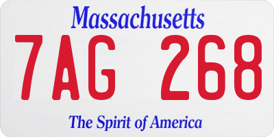 MA license plate 7AG268