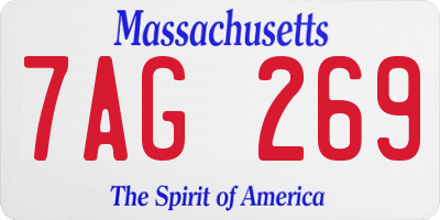 MA license plate 7AG269