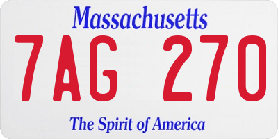 MA license plate 7AG270