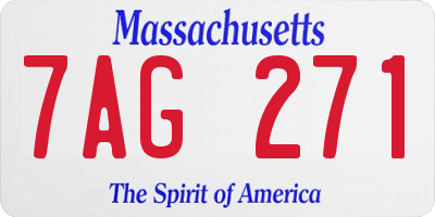 MA license plate 7AG271