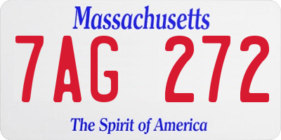 MA license plate 7AG272