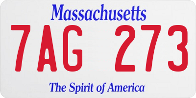 MA license plate 7AG273
