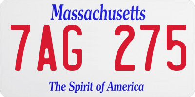 MA license plate 7AG275
