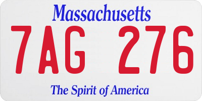 MA license plate 7AG276